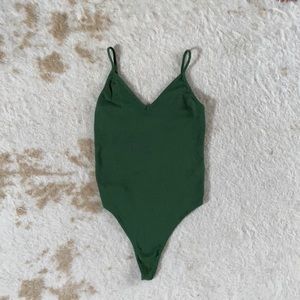 BP. Ribbed, green bodysuit, XS